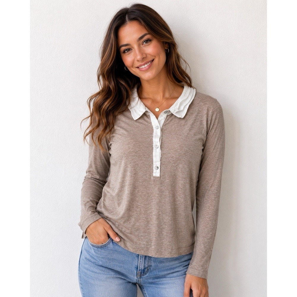 HUBERT GASSER XS‎ Minimalist Polo Top -2584